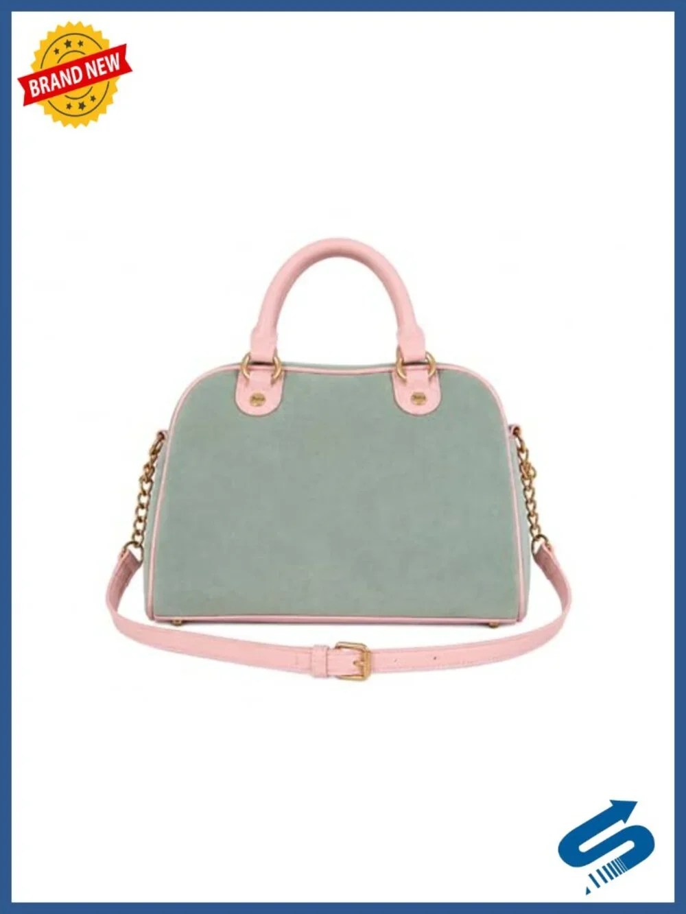 Velvet Satchel Handbag with Crossbody Strap and Coin Purse Charm